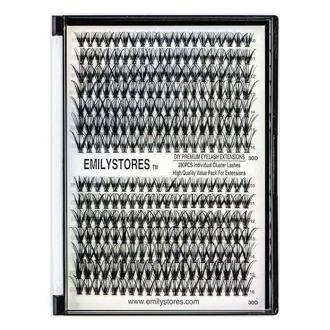 Lashes Extension Kit DIY 280pcs Lash Clusters Eyelash Extension Kit, 10-16mm Mix Sizes 50D 60D D Curl Individual Lashes Kit for DIY Eyelashes (50D+60D)