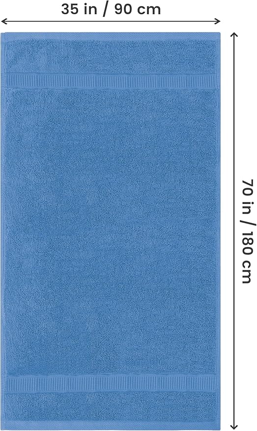 Utopia Towels Luxurious Jumbo Bath Sheet 2 Piece, 600 GSM, 35 by 70 Inches, 100% Ring Spun Cotton, Highly Absorbent and Quick Dry Extra Large Bath Towel, Super Soft Towel, Electric Blue