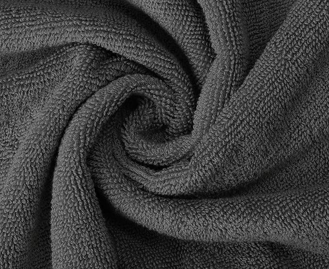 Oakias Premium Towel Set 600 GSM 8 Piece Grey - 100% Ring Spun Cotton Highly Absorbent Towels Set - Super Soft Bathroom Towel Set - Hotel Quality Double Stitched Hem - Ideal for Hotels, Spa, Gyms