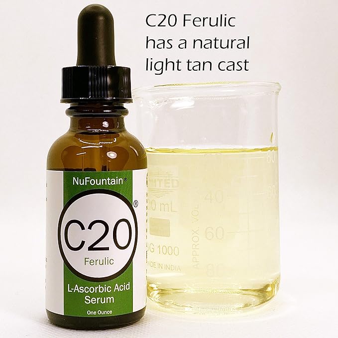 NuFountain® C20® Ferulic HAND CRAFTED C20 L-Ascorbic Acid Serum. Made Fresh When Ordered
