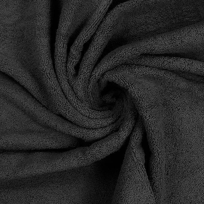 Utopia Towels 8 Piece Premium Towel Set, 2 Bath, 2 Hand, and 4 Wash Cloths, 600 GSM 100% Ring Spun Cotton, Highly Absorbent Towels for Bathroom, Gym, Hotel, and Spa, Black