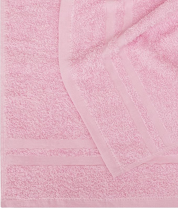 Utopia Towels Cotton Bleach Proof Salon Towel 16 by 27 inches, Bleach Safe Gym 100% Cotton Hand Towel, 12 Pack, Pink