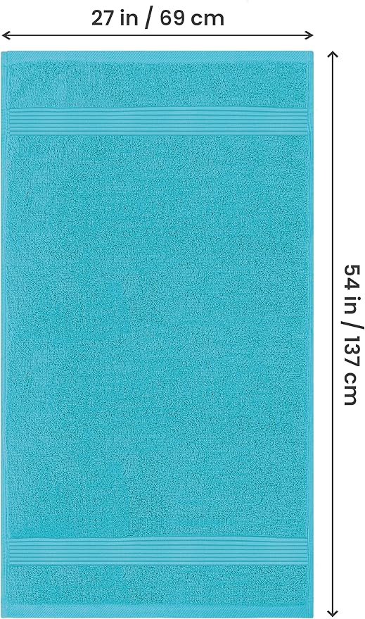 Utopia Towels 4 Pack Bath Towels Set, 27 by 54 Inches, 100% Ring Spun Cotton, Quick Dry, Highly Absorbent, Soft Feel Towels, Perfect for Daily Use, Turquoise