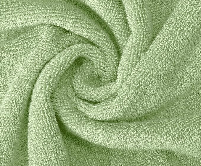 Oakias Premium Towel Set 600 GSM 8 Piece Green - 100% Ring Spun Cotton Highly Absorbent Towels Set - Super Soft Bathroom Towel Set - Hotel Quality Double Stitched Hem - Ideal for Hotels, Spa, Gyms