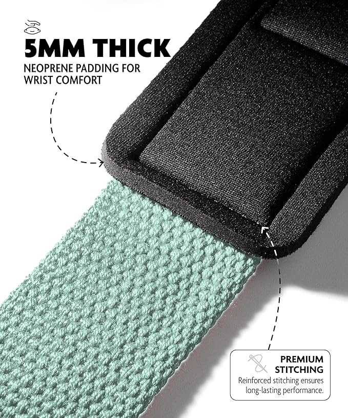 DMoose Fitness Lifting Straps 24" (Pair) - 5mm Padded Durable Wrist Straps for Weightlifting & Powerlifting - Cotton Lifting Strap with Silicone Grip for Men & Women - Deadlift Strap for Gym Workout