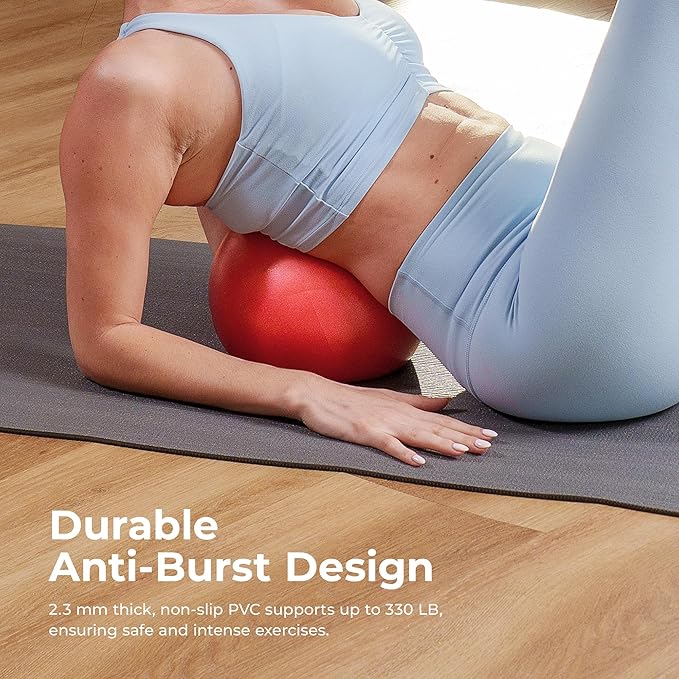 Sunny Health & Fitness Premium Anti-Burst Exercise Balls for Core Strength, Yoga, Pilates, Barre, Physical Therapy, Balance, Flexibility Non-Slip & Odorless