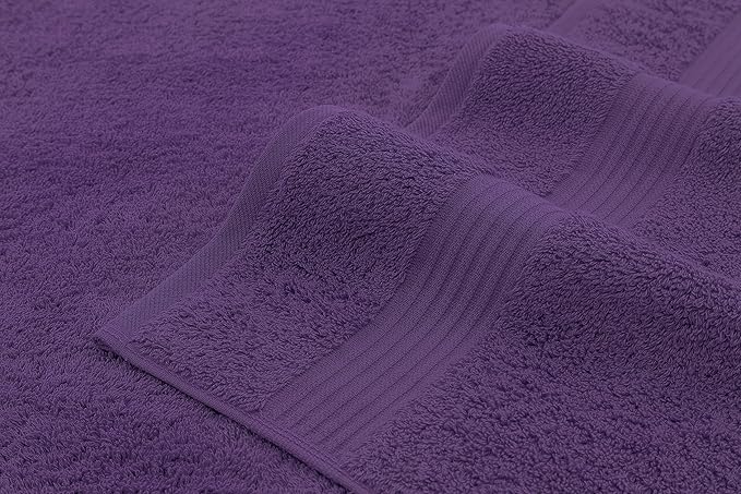 American Veteran Towel, 100% Cotton Turkish 6 Piece Towel Set, Luxury Towels Set of 6 for Bathroom Essentials, 2 Bath Towels 2 Hand Towels 2 Washcloths, Purple