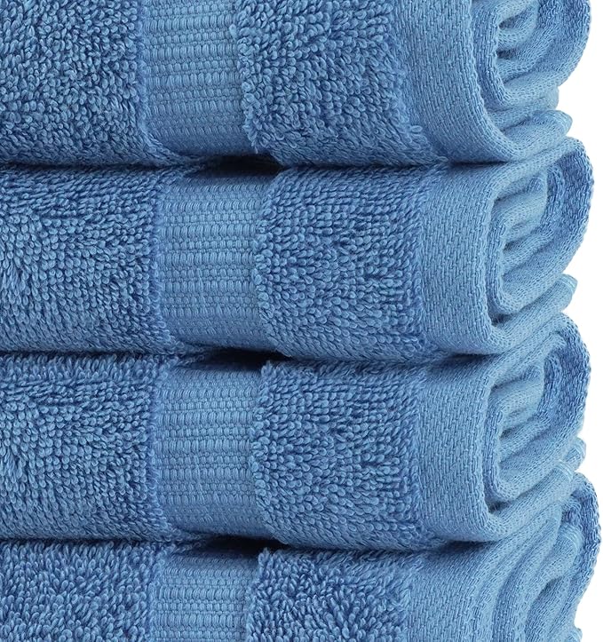 Chakir Turkish Linens | Hotel & Spa Quality 100% Cotton Premium Turkish Towels | Soft & Absorbent (12-Piece Washcloths, Wedgewood)