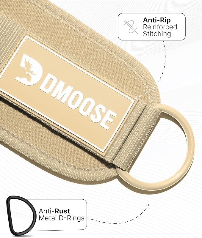 DMoose Fitness Ankle Straps for Cable Machines - One Size Fit with Premium Padding, Glute Kickback Ankle Strap for Women & Men, Cable Attachments for Gym, Booty Workouts, Leg Extension & Hip Abductors