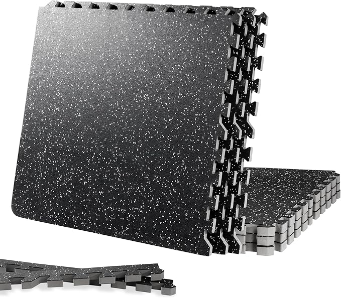 CyclingDeal Quality Puzzle Exercise Tiles Mat - 6pk 24" x 24" Interlocking Rubber 20mm Thick EVA Foam Protective Flooring Mat for Home Gym Workout Equipment Garage Playground