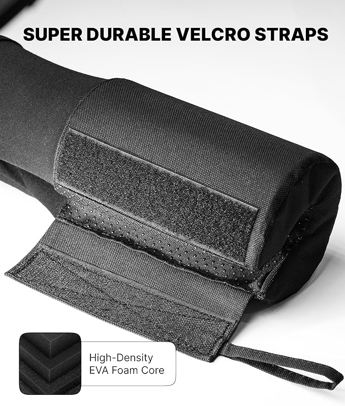 DMoose Fitness Barbell Pad for Hip Thrust, Squat & Lunges - Non-Slip Thick Foam Cushion for Neck and Back Support with Two Straps - Hip Thrust Pad for Leg Day - Fits All Olympic Bars and Smith Machine