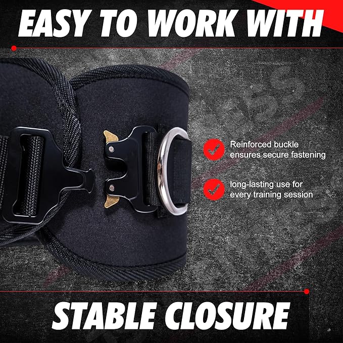 Dip Belt for Weight Lifting with a Quick Closure Steel Buckle, Weighted Belt for Pullups & Dips for Men, with Durable Chain and Carabiners, Weightlifting, Squat, Bodybuilding