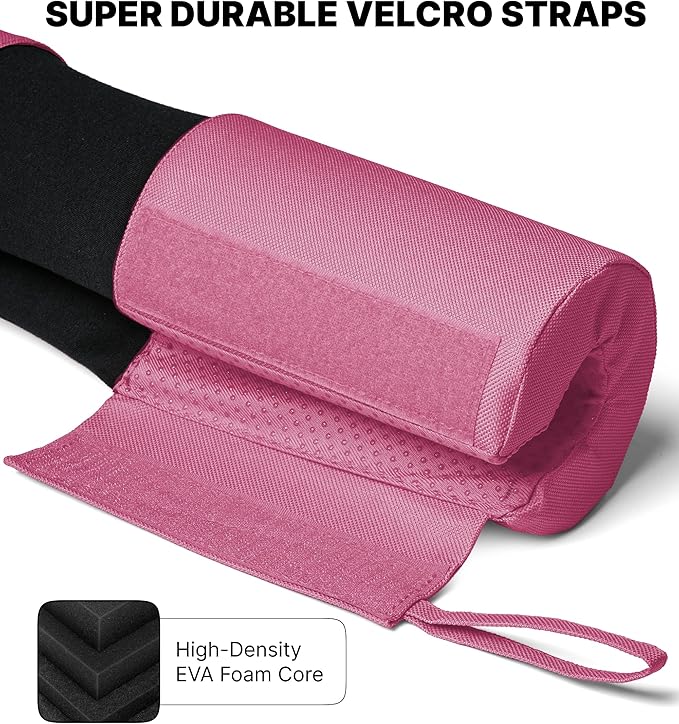DMoose Fitness Barbell Pad for Hip Thrust, Squat & Lunges - Non-Slip Thick Foam Cushion for Neck and Back Support with Two Straps - Hip Thrust Pad for Leg Day - Fits All Olympic Bars and Smith Machine