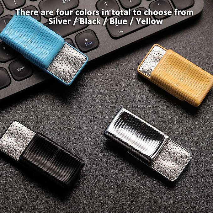 Fidget Toys Adults, Fidget Slider, Magnetic Fidget Slider, Adult Fidgets for Anxiety and Stress, with a Unique Tuning Fork Effect (Bright Silver)