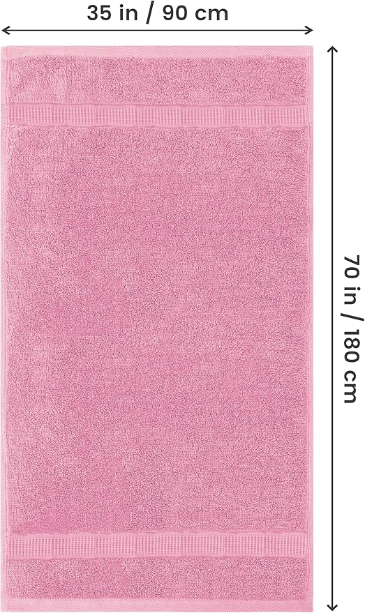 Utopia Towels Luxurious Jumbo Bath Sheet 2 Piece, 600 GSM, 35 by 70 Inches, 100% Ring Spun Cotton, Highly Absorbent and Quick Dry Extra Large Bath Towel, Super Soft Towel, Pink