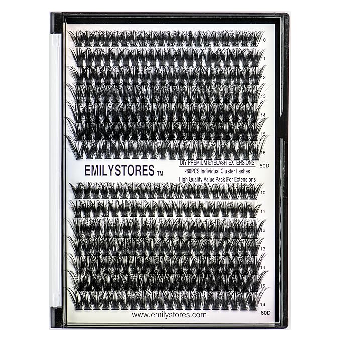 Lashes Extension Kit DIY 280pcs Lash Clusters Eyelash Extension Kit, 10-16mm Mix Sizes 40D 50D Curl Individual Lashes Kit for DIY Eyelashes (40D+50D)