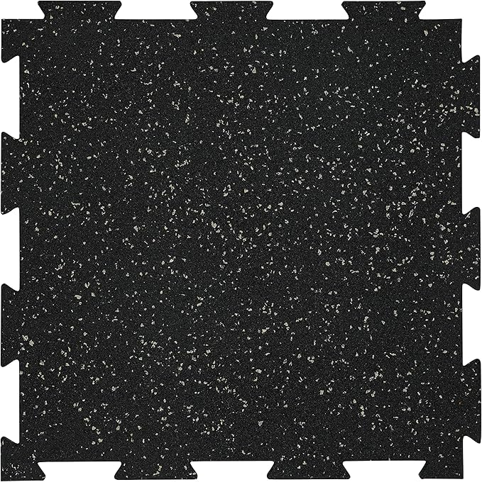 Playsafer Genaflex Lite Rubber 8mm Interlocking Tiles for Gym Flooring, Exercise Equipment, Exercise Areas - 20" X 20"