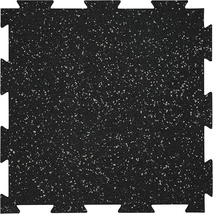 Playsafer Genaflex Lite Rubber 8mm Interlocking Tiles for Gym Flooring, Exercise Equipment, Exercise Areas - 20" X 20"