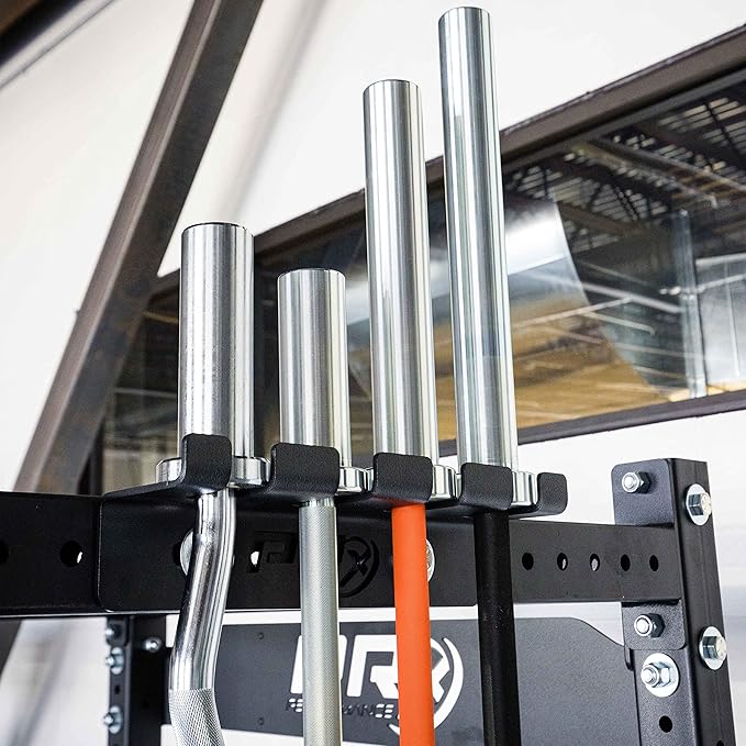 PRx Performance 3x3 Squat Rack Mounted Barbell Storage - 1 or 4 Bar Hanger (4 Bar Storage)