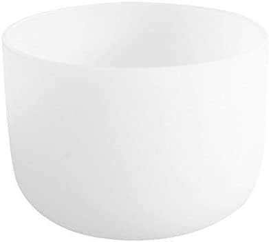432Hz B Crown Chakra Frosted Quartz Crystal Singing Bowl 8 inch mallet and o-ring included