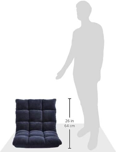 Amazon Basics Adjustable 14-Position Memory Foam Floor Chair with Back Support, Portable, 41.3"D x 21.3"W x 6"H, Navy