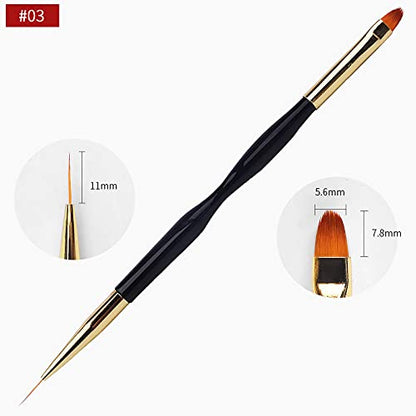 Artdone 31pcs Nail Art Brushes, Nail Art Tool Set, Dotting Tools, Dust Brush,Striping Brushes for Long Lines, Drawing Pen For Gel Polish Design supply