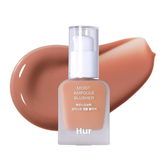 Moist Ampoule Blusher with 50% Moisture Essence | Hydrating & Long-Lasting Blush | 0.68fl.oz (9 Shades) (Nude Beige)