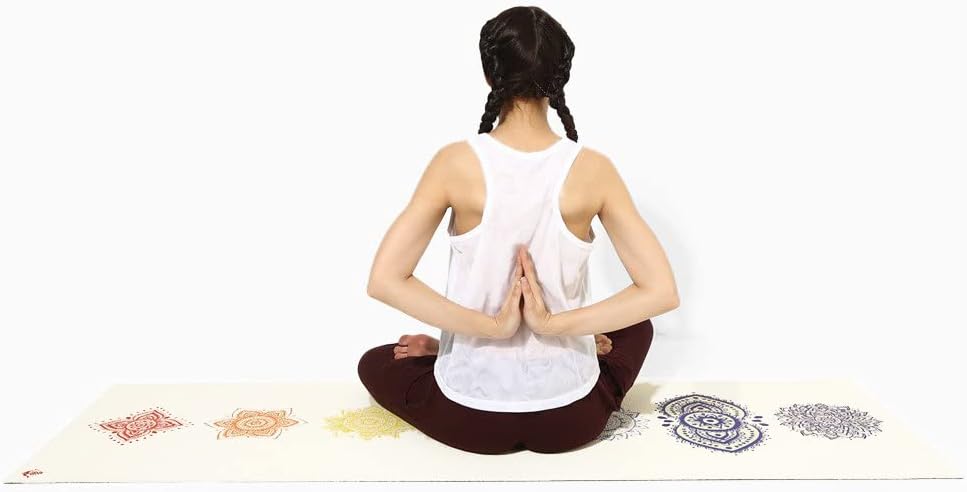 Shakti Warrior TPE Yoga Mat - Artist Designed, Premium eco friendly mats, Non Slip, Non toxic, Great For Regular & Hot Yoga, Pilates and Workouts (72 inch x 24 inch x 6mm thick)