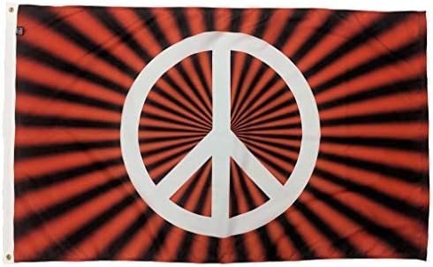 FlagSource Red Peace Sign Nylon Decorative Flag, Made in the USA, 3x5'