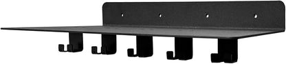 fit for Tonal Accessories Shelf Organizer Gym Storage Rack Wall Shelves with Hooks, Floating Shelves Black Gym Equipment Storage Wall Decor for Home Gym T Lock Adapter Organizing