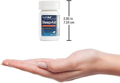 HealthA2Z® Sleep Aid | Doxylamine Succinate 25mg | Non Habit-Forming (40 Counts (Pack of 1))