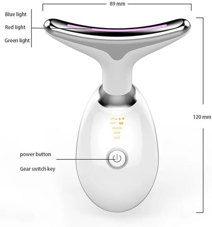 Face Neck Tool for Skin Care, Electric Neck Face Lifting Device for Wrinkle Removal (White)