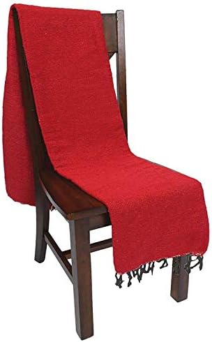 Open Road Goods Solid Color Mexican Yoga Blanket – Large Handwoven Throw for Yoga, Beach, Camping or Home – Soft and Durable Cotton Blend