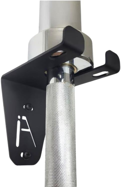 IRON AMERICAN Alpha Barbell Gym Wall Mount Storage 100+ Pound Capacity - Multi-Use Barbell Wall Holder, Barbell Hanger 4.25 x 6.75 x 7.25 Inches - Holds Any Standard Olympic Barbell - Hardware Included