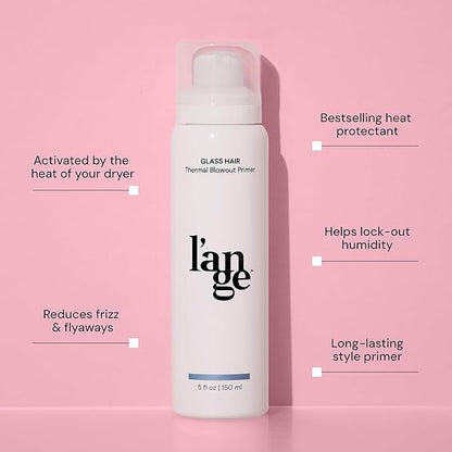 L'ANGE HAIR Glass Hair Thermal Blowout Primer | Heat Protectant Spray for Frizz Control & Shine | Blow Dry Support Styling Mist | For All Hair Types | 5 fl oz