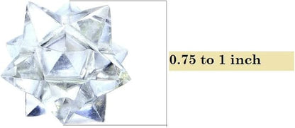 Jet 1 Pcs Clear Quartz Crystal 12-Point Merkabah Star for Healing - Panic Balancing Meditation Tool Use (0.75-1 inch, 8-10 Grams)