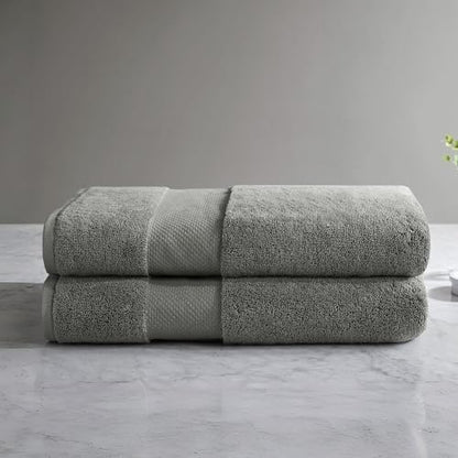 Madison Park Turkish Bath Towel Set 100% Cotton Bath Towel 600GSM Oversized Body Towel 2 Piece, Luxury Soft, Thick Spa Quality, Quick Dry Bathroom Towel, Jumble, 35" x 70", Charcoal