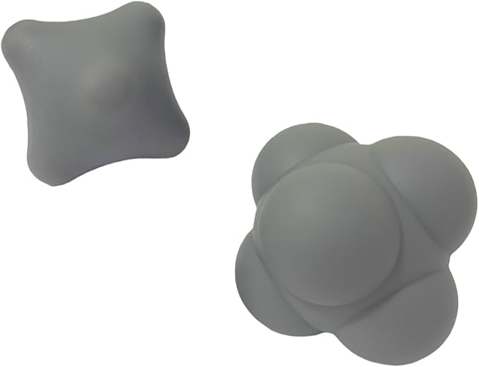 Reaction Training Ball & Six-Point Spike Massage Ball Set,2 Different Massage Balls for Hand and Foot Relaxation,Deep Muscle Relief,Ideal for Athletes & Everyday Use(Grey/Grey 2 Pieces)