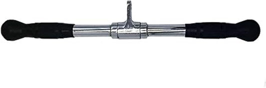 Lat Cable Machine Attachment Curl Pulldown Barbell Revolving Bar, Multi-Exerciser Cable Attachment, Solid Steel Tricep Press Down Bar with Rubber Handgrips & Revolving Hanger