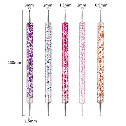 Artdone 31pcs Nail Art Brushes, Nail Art Tool Set, Dotting Tools, Dust Brush,Striping Brushes for Long Lines, Drawing Pen For Gel Polish Design supply