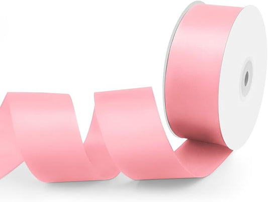 1-1/2" Width x 50 Yards Satin Fabric Ribbon, Light Pink Ribbon Perfect for DIY Bows, Swags, Gift Wrapping, Craft, Flower Bouquet，Christmas and Party Decoration