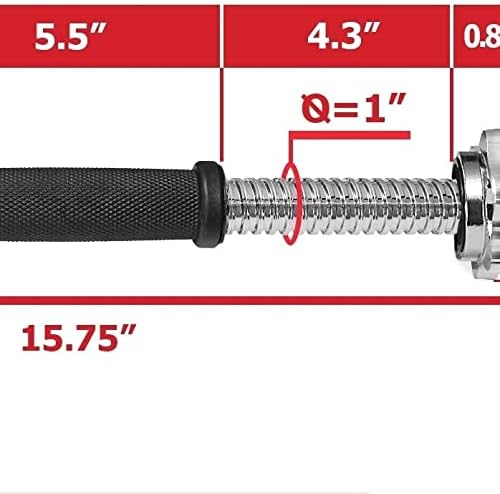 Regular 1" X 14" Threaded Rubber Grips Dumbbell Handles