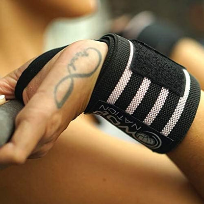 WOD Nation Wrist Wraps for Weightlifting & Strength Training – Professional Gym Straps w/Thumb Loop for Men & Women