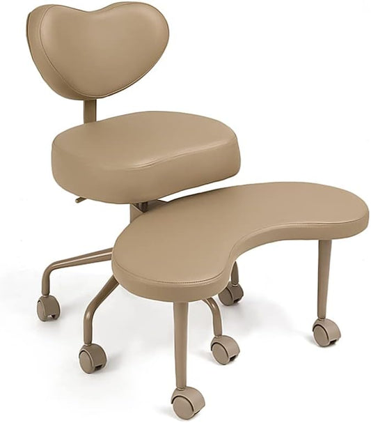 Meditation Chair Plus, Cross Legged Chair with Wheels, ADHD Chair, Criss Cross Desk Chair with Lumbar Support and Adjustable Stool, Flexible Design for Fidgety Sitters, Tan