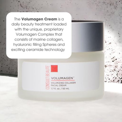 Consult Beaute Volumagen TRIO Skin Care For Plumper & Smoother Skin - Collagen, Hyaluronic Acid and Ceramides - Doctor Formulated for Face, Neck and Eyes - Boost Moisture for Glowing Complexion
