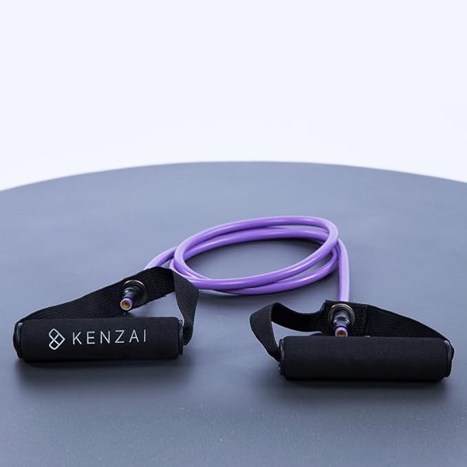 Kenzai Resistance Bands Exercise Set with Handles, Multi-Color Fitness Tubes, Strength Training Equipment for Home Workouts