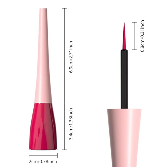 evpct 1Pcs Carmine Red Liquid Eyeliner Makeup Waterproof Red Eye Liners for Women, Eyes Wing Eyeliner Stamps Shapes Colored Eyeliner delineador de ojos a prueba de agua contra el agua blanco para ojos
