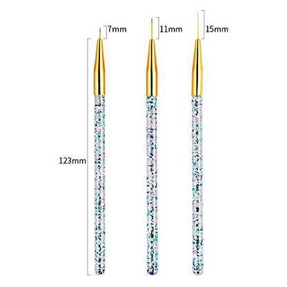 Artdone 31pcs Nail Art Brushes, Nail Art Tool Set, Dotting Tools, Dust Brush,Striping Brushes for Long Lines, Drawing Pen For Gel Polish Design supply