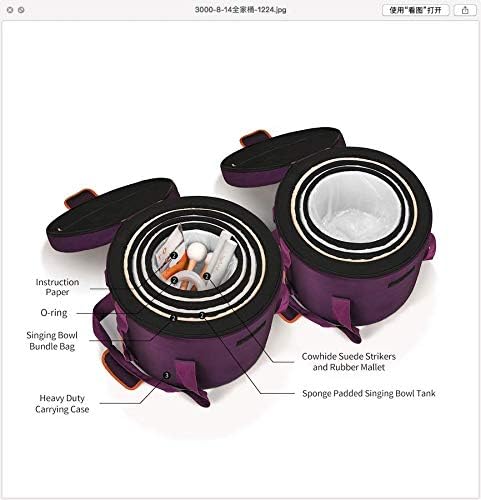 TOPFUND 6-12 inch Chakra Set of 7 Crystal Singing Bowls with Carrying Cases and Mallets