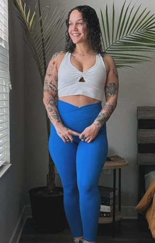 Aoxjox Women's Workout Sports Bras Twist Front Fitness Training Gym Bra Yoga Crop Lola Tank